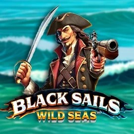 Black Sails Wild Seas slot logo by Infinity Dragon Studios at Ny Spins Casino